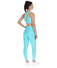 Thumbnail for Leggins Deportivos Mujer Azul Cielo Liso - TFIT - TFIT