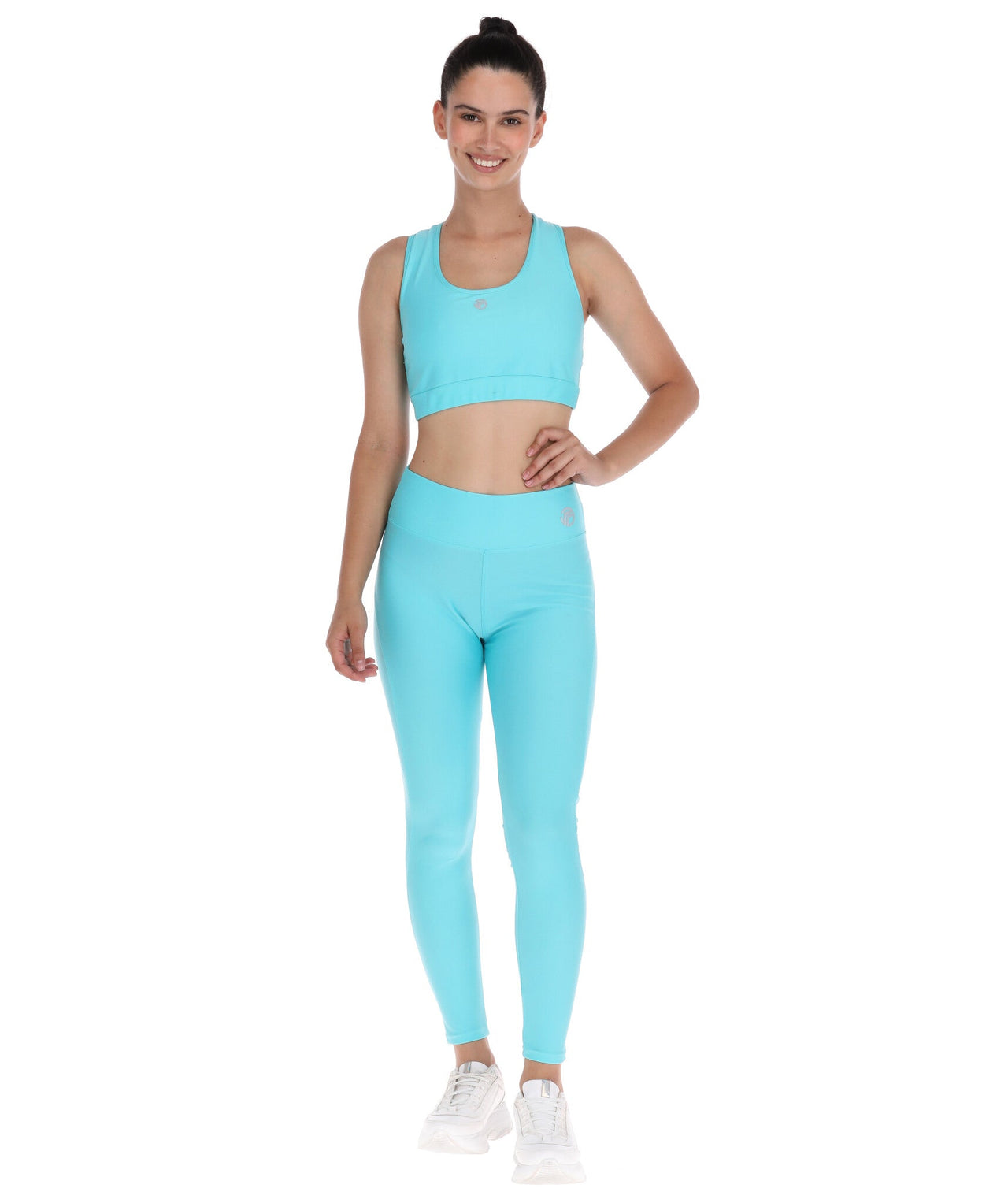Leggins Deportivos Mujer Azul Cielo Liso - TFIT - TFIT