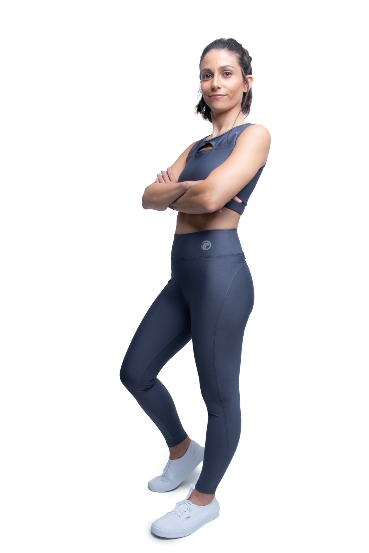 Leggins Deportivos Mujer Gris Liso - TFIT PRO 575 - TFIT