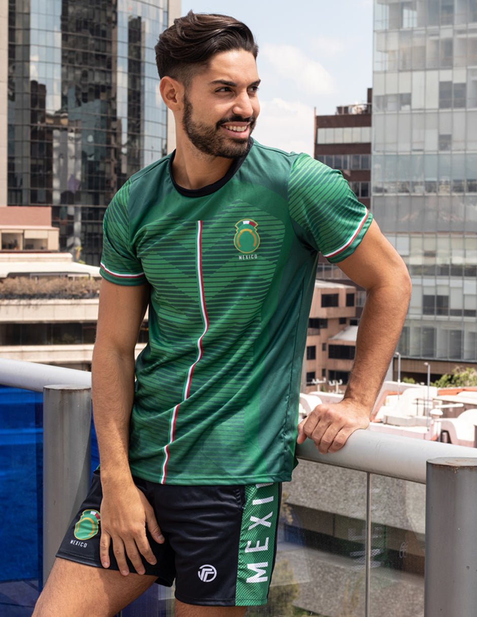 Playera Deportiva Caballero Estampado Mundial Qatar Verde TFIT 170 - TFIT