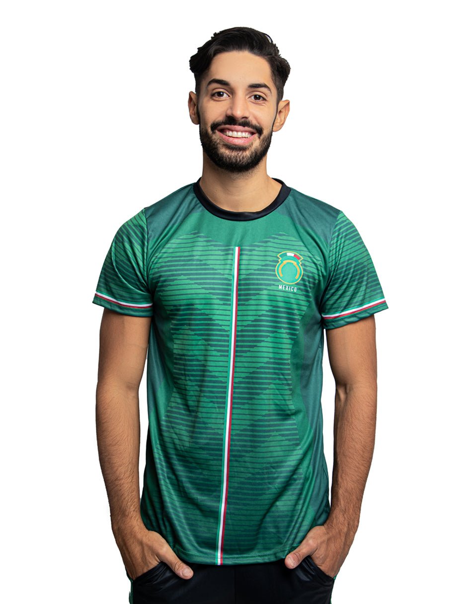 Playera Deportiva Caballero Estampado Mundial Qatar Verde TFIT 170 - TFIT