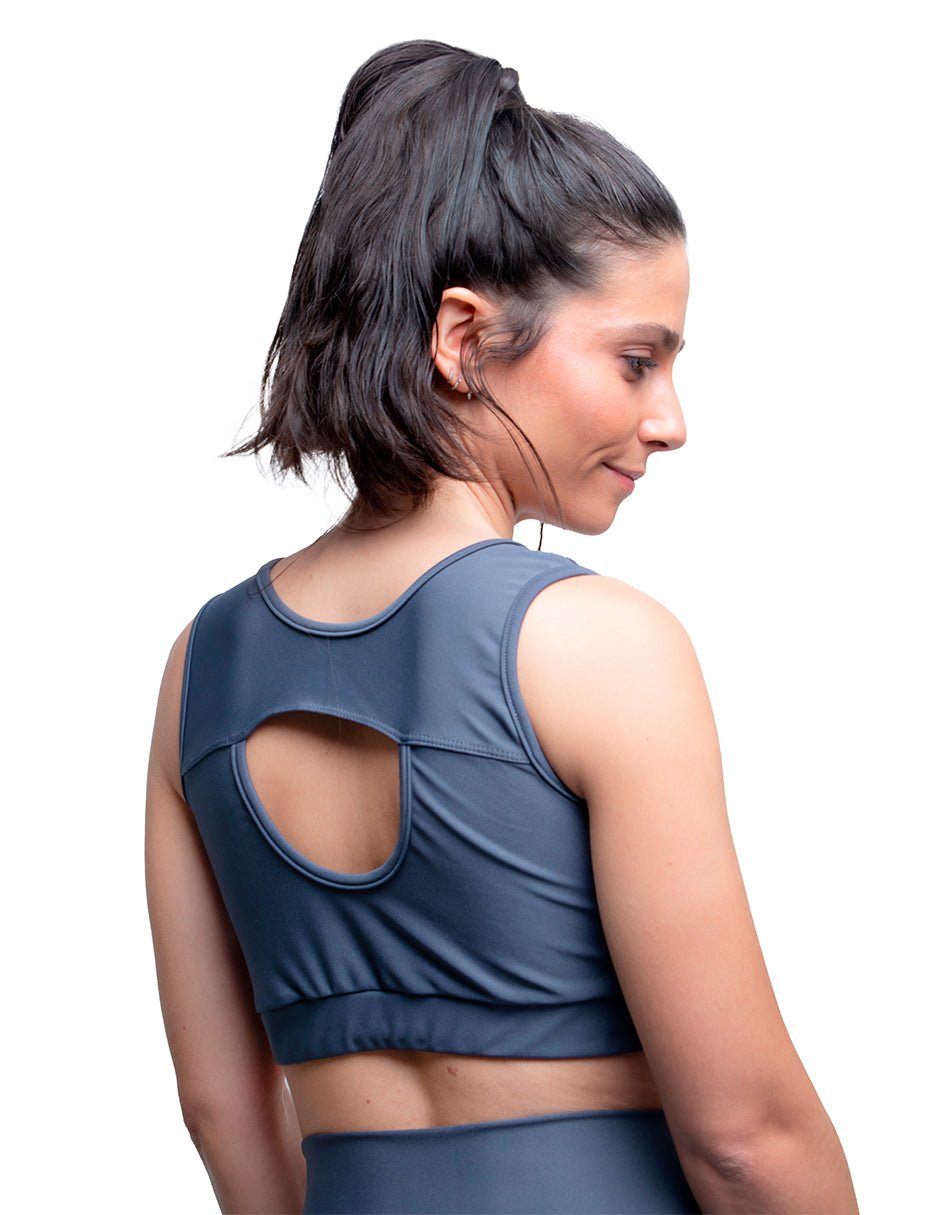 Top Deportivo Mujer Gris Liso - TFIT - TFIT