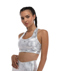 Thumbnail for Top Deportivo Premium Mujer Estampado Snake Plata - TFIT 448 - TFIT