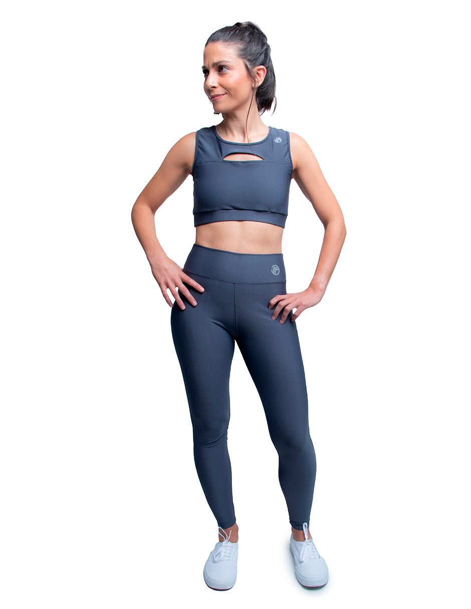Top Deportivo Mujer Gris Liso - TFIT - TFIT